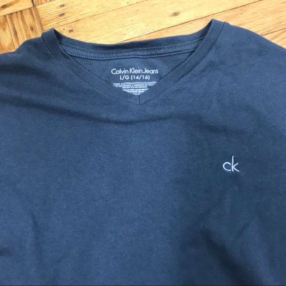 NWOT- Calvin Klein kids Grayish Blue V-Neck.. - Picture 2 of 5